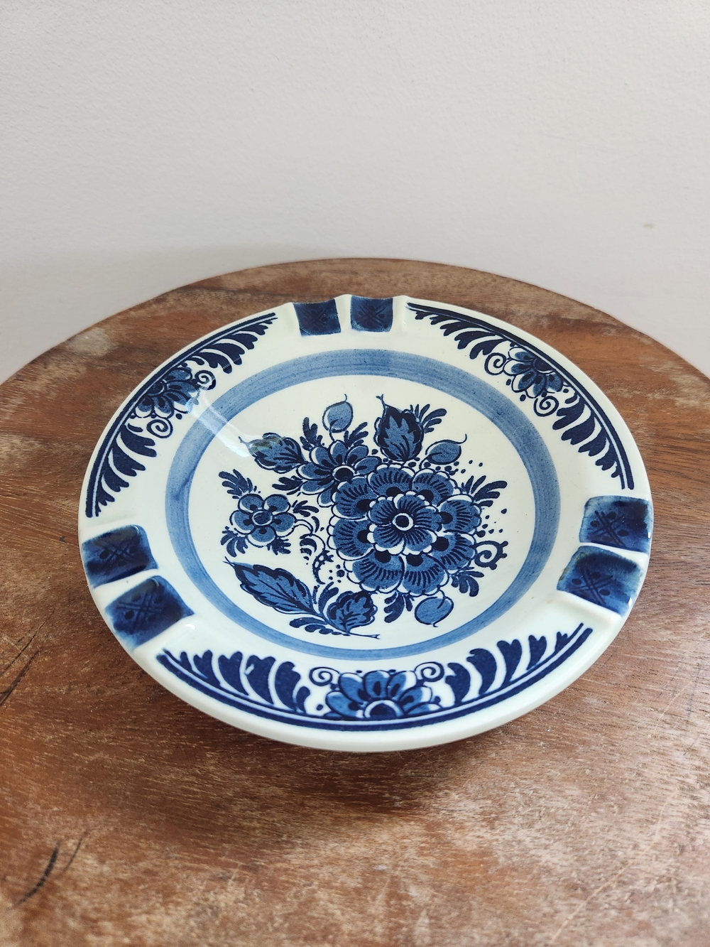 Blauw Delpts Blue Floral Ceramic Ashtray Made In Holland